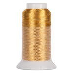 a cone of metallic thread with a thread net
