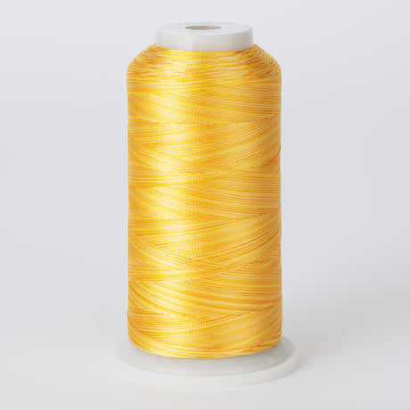 variegated orange and yellow polyester embroidery and quliting thread