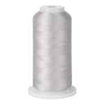 variegated whites and light blues polyester embroidery and quliting thread