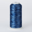 variegated light blues and white polyester embroidery and quliting thread
