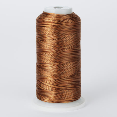variegated brown and gold polyester embroidery and quliting thread