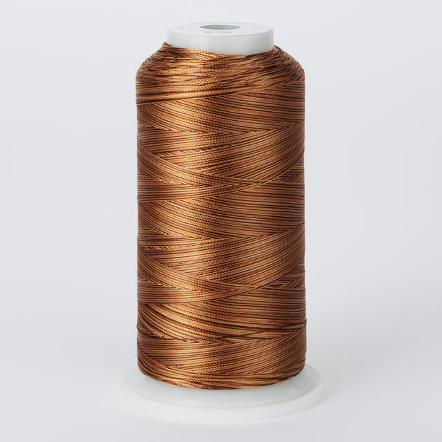 variegated brown and gold polyester embroidery and quliting thread