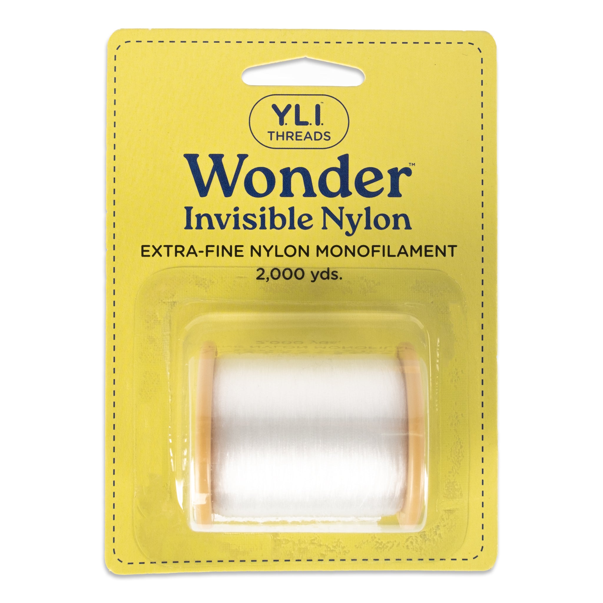 YLI Threads Wonder Invisible Nylon packaging on a white background