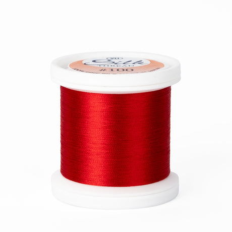 yli threads silk thread 100 wt bright red 202 spool quilting thread